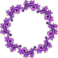 Round ornament frame for wedding vector