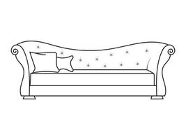 Sofa line Icons. Furniture design. Collection of sofa illustration. Modern furniture set isolated on white background. vector