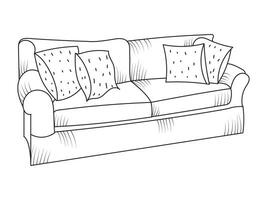 sofá línea iconos mueble diseño. colección de sofá ilustración. moderno mueble conjunto aislado en blanco antecedentes. vector