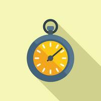Palpitating stopwatch icon flat vector. Person sick heart effect vector