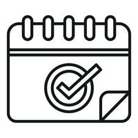 Choice ballot date icon outline vector. People process vector