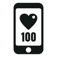 Smartphone heart rate icon simple vector. Healthy impact vector