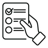 Democratic decision icon outline vector. Ballot box vector