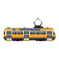 Tram car icon cartoon vector. City old subway vector