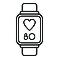 Smartwatch heart rate icon outline vector. Man pain disease vector