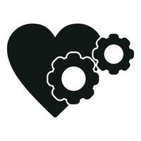 Heart gear palpitating icon simple vector. Aliment disease vector