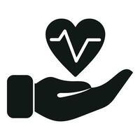 Heart rate care icon simple vector. Man chest disease vector