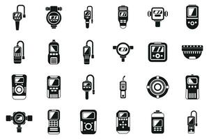 gas detector íconos conjunto sencillo vector. metro instrumento vector