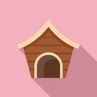 Care dog kennel icon flat vector. Roof home vector