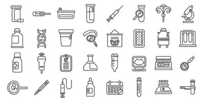 Artificial insemination icons set outline vector. Fertility process vector