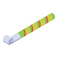 Striped green toy icon isometric vector. Fun holiday vector