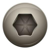 Lock pin torx icon cartoon vector. Anchor device plug vector