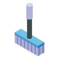 Pet toilet brush icon isometric vector. Cute sand litter vector