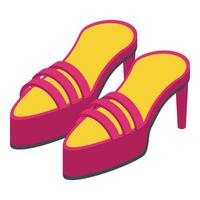 alto tacones mujer Zapatos icono isométrica vector. marca objeto vector