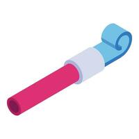 Blowing noise icon isometric vector. Celebration roll vector