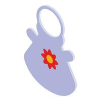 Glower baby bib icon isometric vector. Breakfast clothes vector