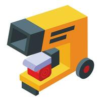 Powerful garden shredder icon isometric vector. Tool robot vector