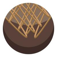 Cocoa ball icon isometric vector. Sugary cake candy vector