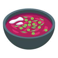 Dishware food icon isometric vector. Bowl cabbage vector