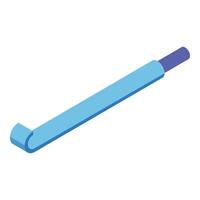 Blue color party blower icon isometric vector. Fun holiday vector
