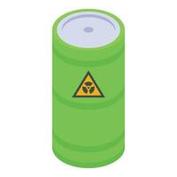 Nuclear green barrel icon isometric vector. Battle danger vector