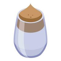 Iced cafe food icon isometric vector. Glass drink vector