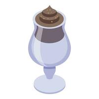 Cream cocoa drink icon isometric vector. Poured trendy vector