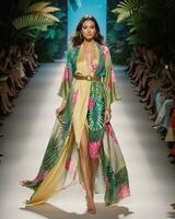 AI generated A model walks the runway. ai generative photo