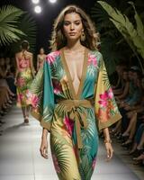 AI generated A model walks the runway. ai generative photo