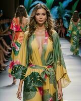 AI generated A model walks the runway. ai generative photo