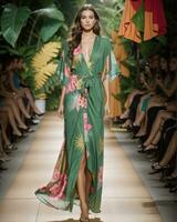 AI generated A model walks the runway. ai generative photo