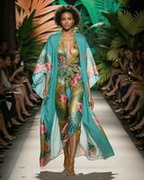 AI generated A model walks the runway. ai generative photo