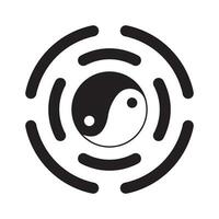 yin yang icono logo vec colina diseño modelo vector