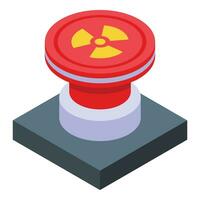 nuclear arma rojo botón icono isométrica vector. poder misil vector