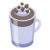 café chocolate sacudir icono isométrica vector. dalgona café vector