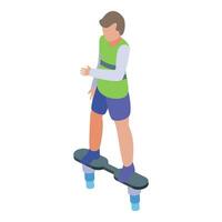 Boy flyboard adventure icon isometric vector. Air action vector