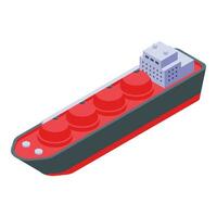 Full gas carrier ship icon isometric vector. Cargo port vector