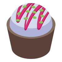 Cream cocoa bomb icon isometric vector. Choco bakery vector