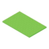 Green color door mat icon isometric vector. Entry clean home vector