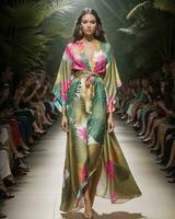 AI generated A model walks the runway. ai generative photo