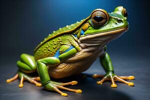 AI generated European tree frog, Hyla arborea isolated on solid colour background. ai generative photo