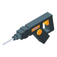 Electric drill icon isometric vector. Bit power machine vector