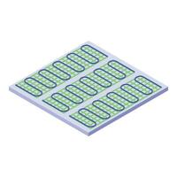 New thermal floor icon isometric vector. Tile layer vector