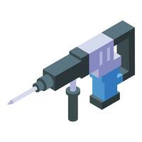 Hammer drill icon isometric vector. Machine equipment vector