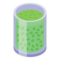 Kiwano drink glass icon isometric vector. Plant tropical vector