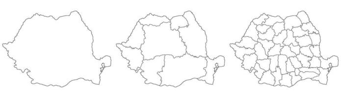 Romania map. Map of Romania in set vector