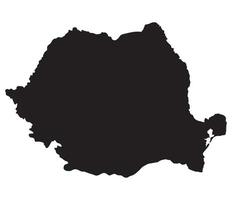 Romania map. Map of Romania in black color vector