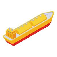 Gas carrier ship technology icon isometric vector. Fuel truck vector