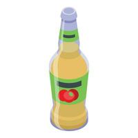 Apple cider glass bottle icon isometric vector. Beverage brew vector