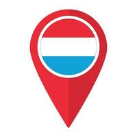 Luxembourg flag on map pinpoint icon isolated. Flag of Luxembourg vector